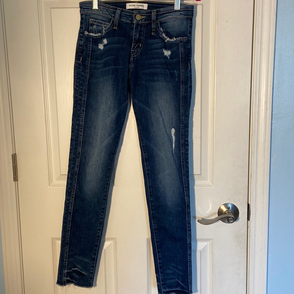 Flying monkey dark blue wash jeans